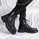 NEW Luxury Brand Black Men's Chelsea Boots Gothic Biker Boots Men's Casual Leather Outdoor Shoes