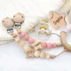 Personalized Baby Pacifier Clip Custom Name Infant Dummy Clip Baby Souvenir Newborn Gift Wood Baby