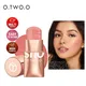 O.TWO.O Lipstick Matte Blush Stick with Shinmer Waterproof Long Lasting for Cheeks Eyes Lip Make-up