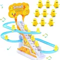 Funny Baby Toys Electric Duck Track Slide Toys Boys Ducks Climb Stairs Toy Baby LED Lights Music