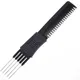 2 Head Black Carbon Lift Teasing Combs with Metal Prong Black Carbon Comb with Stainless Steel Lift