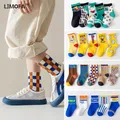 LJMOFA 5 Pairs Children Socks for Girls Boy Cartoon Toddler Cotton Knitted Sports Socks Four Seasons