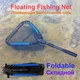 Triangle Floating Fishing-Net Rubber Coated Landing Net Pole Easy Catch&Release Foldable Telescopic