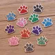 10Pcs 16*17mm 6Color Alloy Metal Rhodium Drop Oil Dog Cat Bear Paw Shining Charms Animal Pendant For