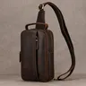 Luxury Male Chest Bags Genuine Leather Crossbody Bag Men Sling Chest Pack for Men Chest Bag Leather
