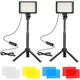 LED Photography Video Light Panel Lighting Photo Studio Lamp Kit With Tripod Stand RGB Filters For
