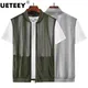Summer Mens Mesh Fishing Vests Multi-pocket Outdoor Work Big Size Zipper Jacket Men Quick-drying