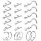 5/9/21Pcs 20G Nose Studs Surgical Steel Nostril Studs Screws Nose Ring Hoop Body Piercing Silver
