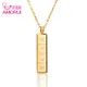 AMORUI Xanax-Vertical Pill Bar Pendant Necklace ID Stainless Steel Women Choker Chain Necklaces Gold