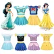 Disney Princess Snow White Rapunzel Swimsuit Set Girl Summer 2pcs Beachwear Kids Anna Elsa Swimwear