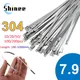10 20 50 100 Pcs 7.9mm 0.31 inch Ball self locking 304 Stainless Steel Cable Ties Exhaust Wrap