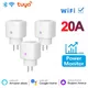 Tuya WiFi Smart Plug 20A EU Plug Wireless Socket Timer Plug Voice Remote Control Home Fire Retardant