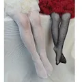 1pc Kids Girl Tight Fashion Fishnet Stockings Hollow Lace Rhinestone Glitter Pantyhose for Children