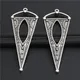 5pcs Silver Color Large Inverted triangle Earing Charms With Hole Pendant Trendy Jewelry Finding