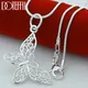 DOTEFFIL 925 Sterling Silver Butterfly Pendant Necklace 18/20/22/24/28/30 inch Snake Chain For Women