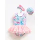 2021 New Girl Baby Mermaid Swimsuit Princess Fashion Cartoon Fish Scale Print Ballet Dance One Piece