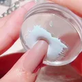 Transparent Nail Stamper with Scraper 2pcs Jelly Silicone Stamp for French Nails Manicuring Kits