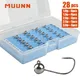 MUUNN 28/30PCS Tungsten Round Jig Head Set 1g/1.5g/2g/2.5g/3g Barbed Shaky Head Rig Rockfish Perch