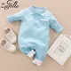 ZAFILLE Solid Men's Baby Clothing Long Sleeve Sleepwear For Newborns Bodysuit Cotton Baby Romper