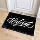 Fun Simple Black White Welcome Door Mat Bedroom Hallway Entrance Area Rug Anti-slip Carpet for