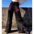 E-girl Gothic Grunge Cargo Pants Bandage Women Vintage Dark Academia Baggy Trousers Sweatpants Punk