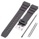Watch Band Strap For Casio Black Sport Diving Watchband 18 20 22mm Men Silicone Bracelet With Silver