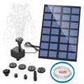 AISITIN Solar Fountain Pump with 6Nozzles and 4ft Water Pipe Solar Powered Pump for Bird