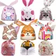 10/20pcs Carton Rabbit Ear Bags Plastic Animal Candy Bags For Kids Birthday Biscuits Candy Packaging