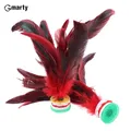 2pcs Feather Jianzi Colorful Feathers Shuttlecock Portable Foot Kick Handwheel Feather Shuttlecock