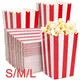 10/30/50Pcs Popcorn Boxes Red White Striped Popcorn Bags Small Holders Movie Night Classic Cup