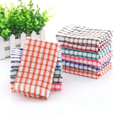 6PCS Cotton Kitchen Tea Towels Absorbent Lint Free Catering Restaurant Cloth Dish Towels Cozinha Cocina Cucina Karcher
