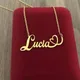 Stainless Steel Custom Name Necklaces With Heart Vintage Letter Choker Necklaces For Women Fashion