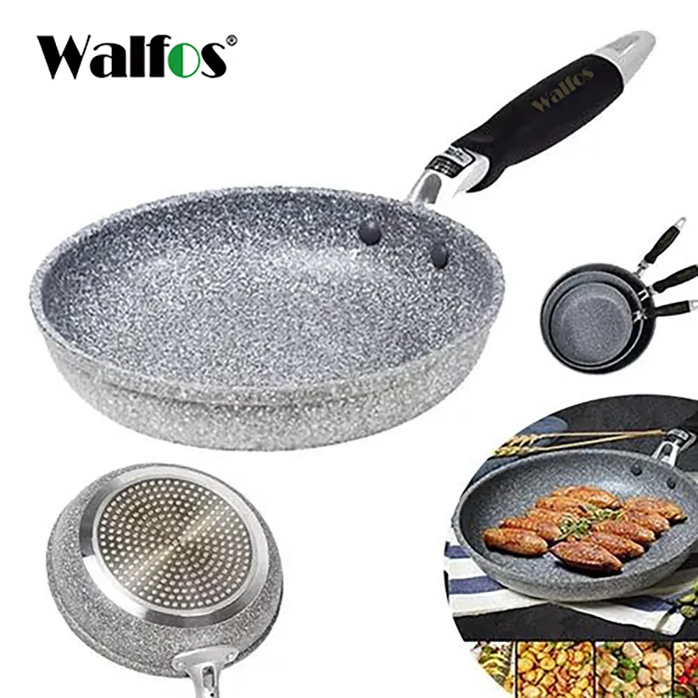WALFOS Frying Pan Wok Pan Non-Stick Pan Skillet Cauldron Induction Cooker pot Pans Pancake Pan Egg Pan Gas Stove Home Garden