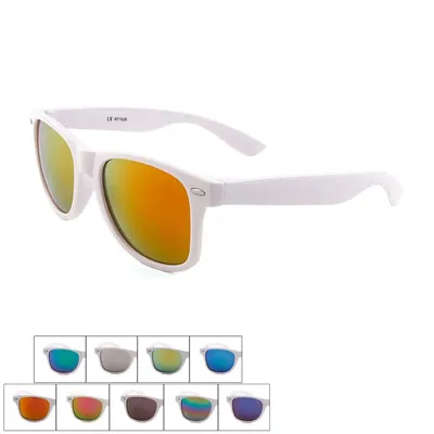 Cool sunglasses white pc frame Glasses Men Women Sun Glasses Sun Goggles Eyewear Unisex Sunglasses Reflective film sunglasses