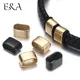 5pcs Black Plating Spacer Beads Mirror Polish Stainless Steel Large Hole Bead Slider for Bracelet