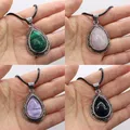 Wholesale Natural Stone Necklace Water Drop Crystal Opal Necklace Fashion Pendants Necklace Reiki