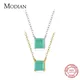 Modian Real 925 Sterling Silver Classic Charm Tourmaline Chain Necklace For Women Wedding Jewelry