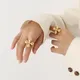 New Vintage Flower Ring Women's Stainless Steel Ring Women's Exaggerated Style Handwear Romantic