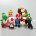 6pcs/set 3-7cm Super Mario Bros PVC Action Figure Toys Dolls Model Set Luigi Yoshi Donkey Kong