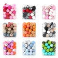 Silicone Loose Baby Bead 15mm 20pcs DIY Chewable Food Grade Infant Leopard Print Round Ball Baby