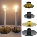 Simple Golden Candle Holder Metal Desktop Candlestick For Wedding Party Festival Candelabra Art Gift