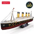 CubicFun 3D Puzzles for Adults LED Titanic Ship Model 266pcs Cruise Jigsaw Toys Lighting Building