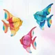 Colorful Paper Honeycomb Paper 3D Goldfish Tropical Fish Hanging Under The Sea Themed Baby Shower