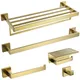 Brushed Gold Bathroom Accessories Hardware Towel Bar Rail Toilet Paper Holder Towel Rack Hook Soap