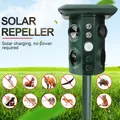 Solar Powered Ultrasonic Animal Repeller PIR Motion Sensor Sonar Repeller Frighten Animals For