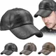 NEW Fashion Brand Leather Baseball Cap Casual Sports Hats Autumn and Winter Plus Velvet Cap Leather