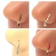 Piercing Jewelry new arriving Stainless Steel simple nose stud Oval Link Chain Nose Ring stone hoop