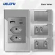 DELEFU Tempered Gray Glass Brazil Standard Outlet Dual Usb Type C Switzerland Wall Socket Light