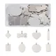 12~100pcs/Box Stainless Steel Stamping Blank Tag Pendant Heart/ Rectangle/Bone Shape for Unisex