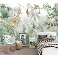 Milofi custom watercolor jungle nursery 3d wallpaper wall mural for kids nursery room 3d animal